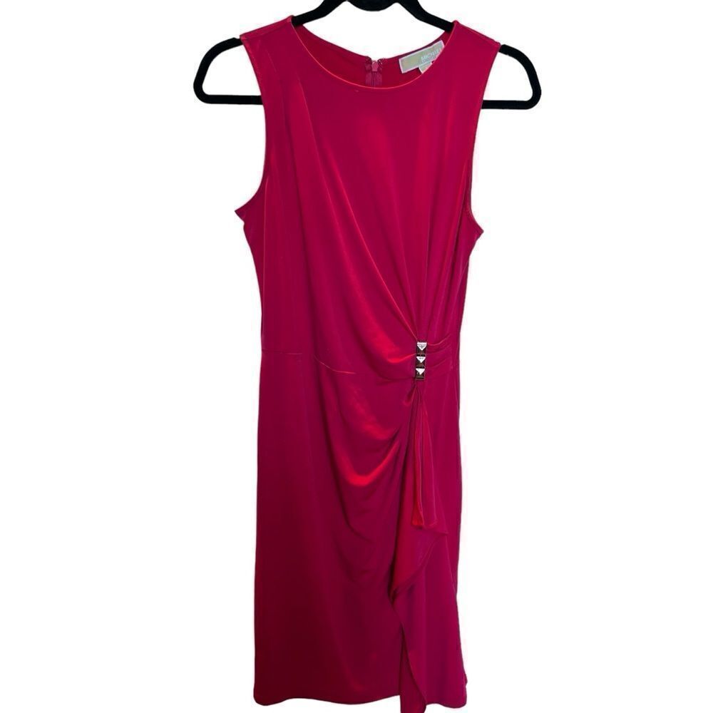 Michael Kors Women's Sleeveless Midi Dress Size Small  Rose Red